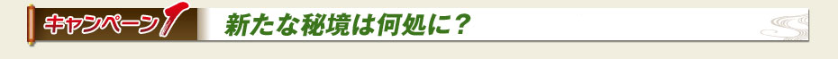 キャンペーン1：新たな秘境は何処に？